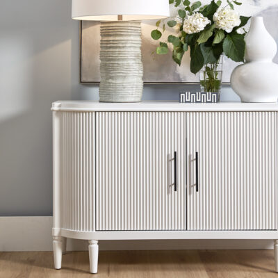 Arielle Buffet Cabinet With Ribbed Timber Detailing Suitable for contemporary or Hamptons furniture