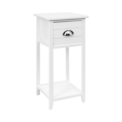 Artiss Hamptons Style Inspired bedside table white colour finishes with a cute drawer and small bottom shelf.