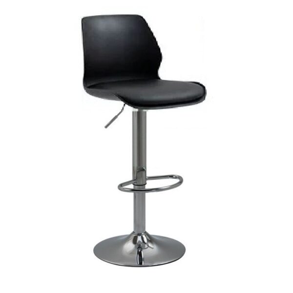 V255 8404 BLACK bar stools kitchen bar stool leather barstools swivel gas lift counter chairs x2 189773 00