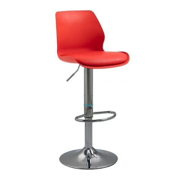 V255 8404 RED bar stools kitchen bar stool leather barstools swivel gas lift counter chairs x2 738022 00