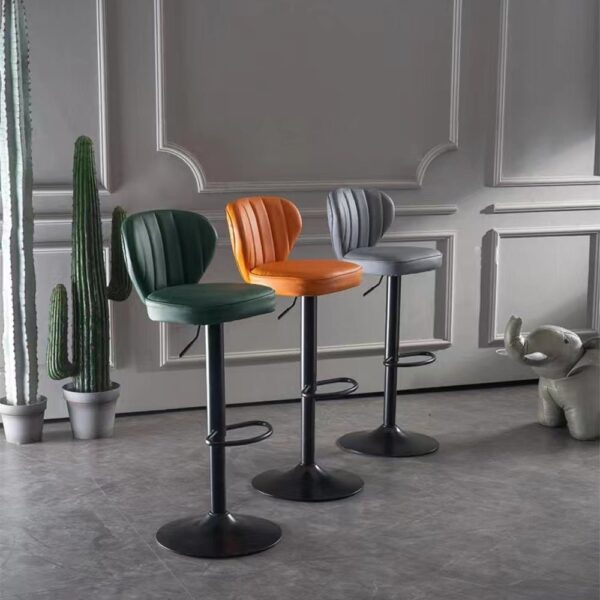 V255 8405 GREEN bar stools kitchen bar stool leather barstools swivel gas lift counter chairs x2 bs8405 689252 01