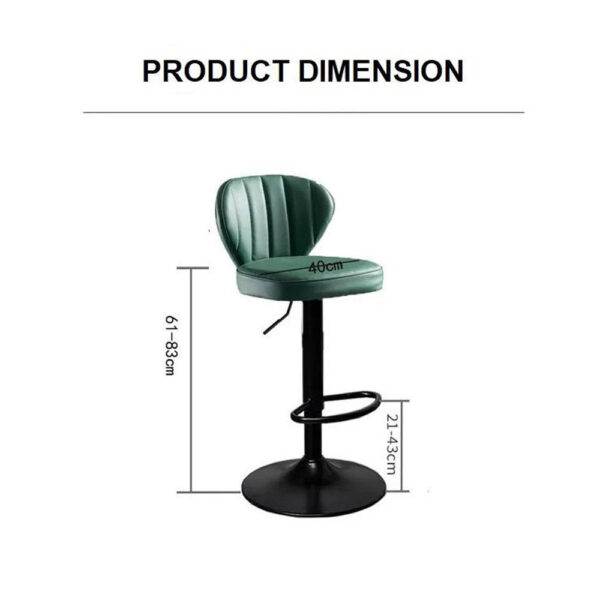 V255 8405 GREEN bar stools kitchen bar stool leather barstools swivel gas lift counter chairs x2 model5 823832 00