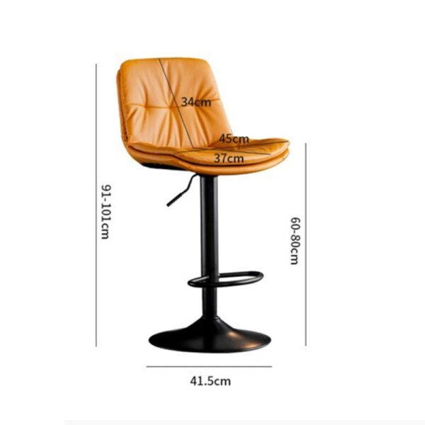 V255 8406 BLACK bar stools kitchen bar stool leather barstools swivel gas lift counter chairs x2 bs8406 144337 06