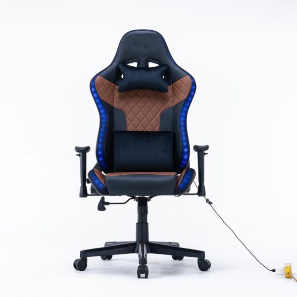V255 GCHAIR 34 BBLACK 7 rgb lights bluetooth speaker gaming chair ergonomic racing chair 1650 reclining gaming seat 4d armrest footrest black 939654 04