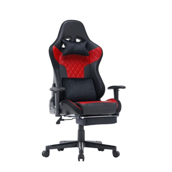 V255 GCHAIR 34 BRED 7 rgb lights bluetooth speaker gaming chair ergonomic racing chair 1650 reclining gaming seat 4d armrest footrest black red 700931 00