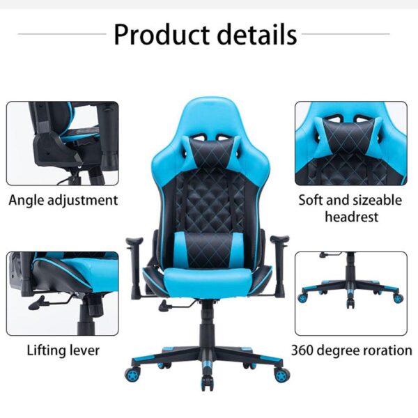 V255 GCHAIRBK 32 gaming chair ergonomic racing chair 1650 reclining gaming seat 3d armrest footrest black 221448 01