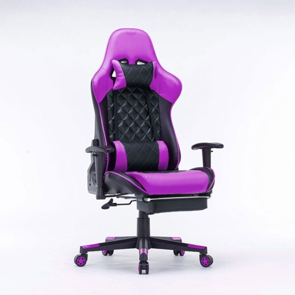V255 GCHAIRPURPLE 32 gaming chair ergonomic racing chair 1650 reclining gaming seat 3d armrest footrest purple black 533404 00