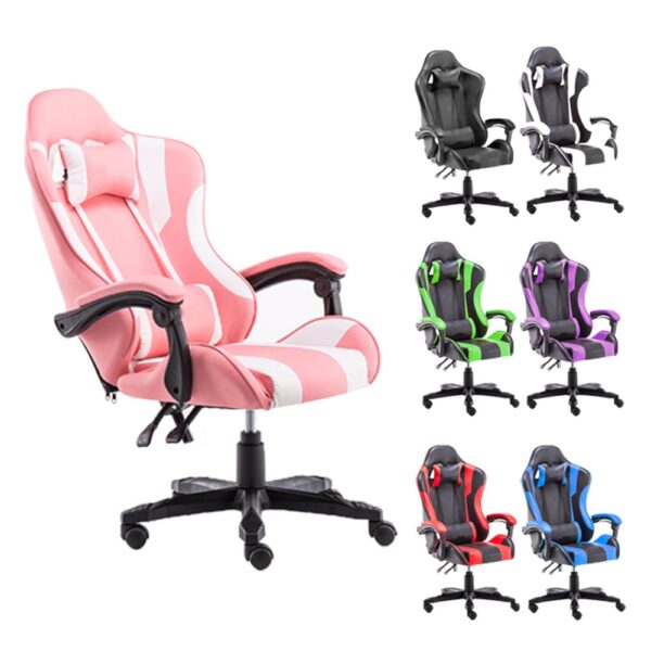 V255 LGCHAIR BLACK gaming chair office computer seating racing pu executive racer recliner large 455159 01