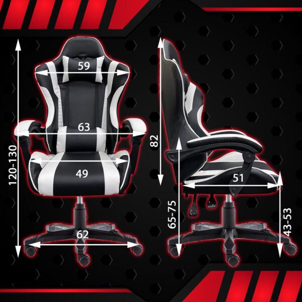 V255 LGCHAIR PURPLE gaming chair office computer seating racing pu executive racer recliner large 656873 01