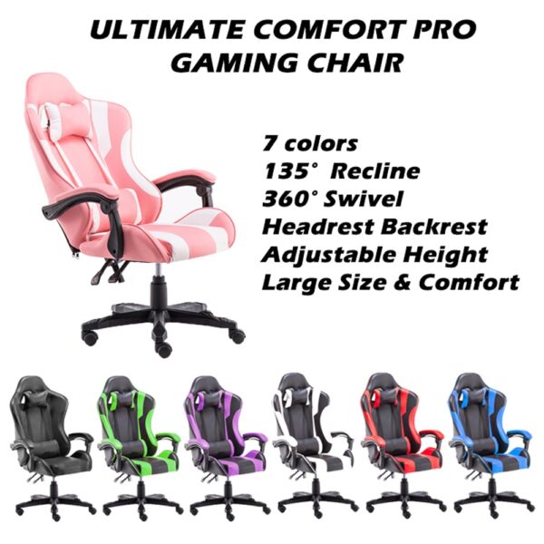 V255 LGCHAIR RED gaming chair office computer seating racing pu executive racer recliner large 385052 01
