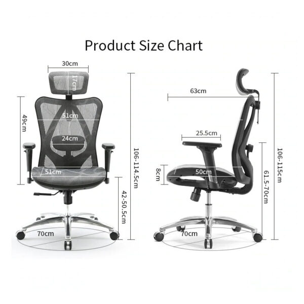 V255 SIHOO M57 0001 BK sihoo m57 ergonomic office chair computer chair desk chair high back chair breathable3d armrest and lumbar support 394415 02