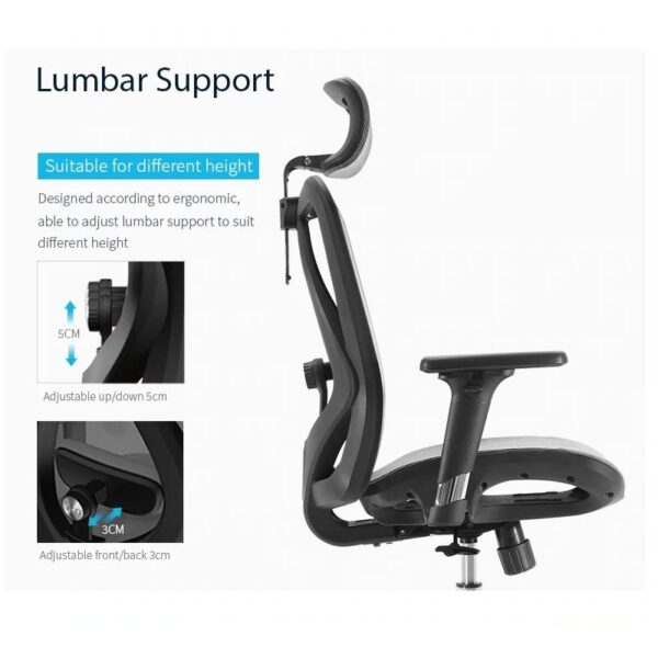 V255 SIHOO M57 0001 BK sihoo m57 ergonomic office chair computer chair desk chair high back chair breathable3d armrest and lumbar support 438749 06