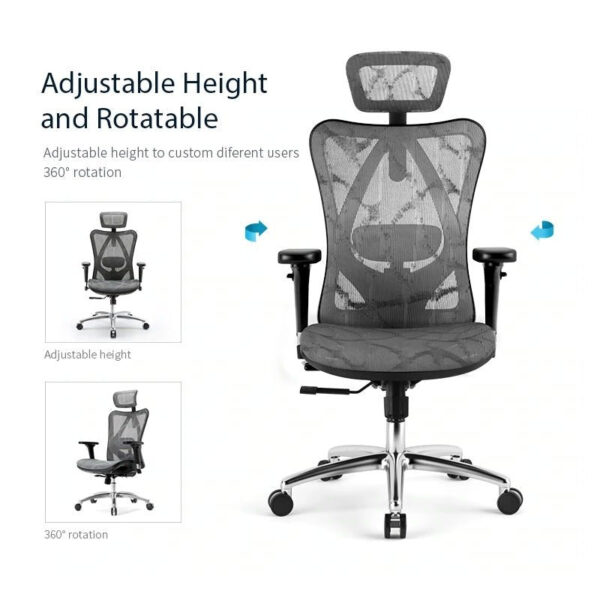 V255 SIHOO M57 BK FT sihoo m57 ergonomic office chair computer chair desk chair high back chair breathable3d armrest and lumbar support 989661 01