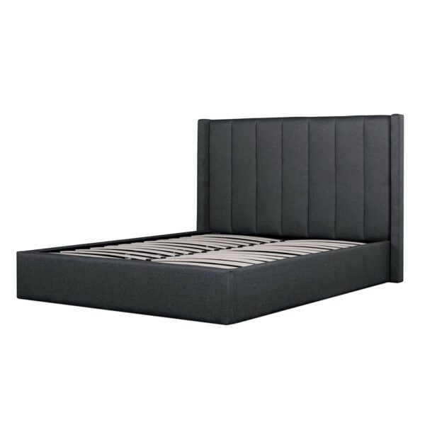 BD6021 YO Fabric King Sized Bed Frame Charcoal Grey with Storage 01