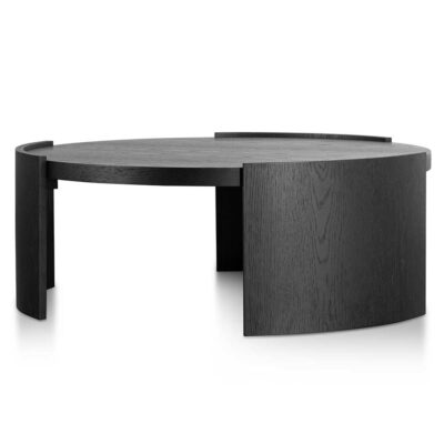 CF6416 CN Tamera 100cm Wooden Round Coffee Table Black 3