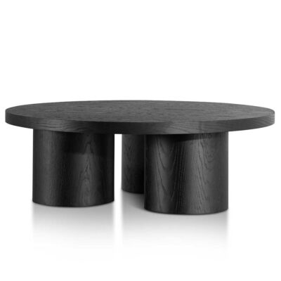 CF6417 CN Damian 100cm Wooden Round Coffee Table Black 2