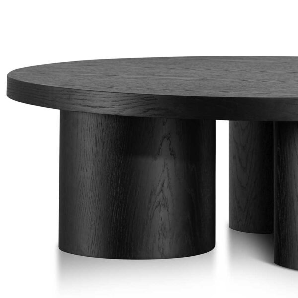 CF6417 CN Damian 100cm Wooden Round Coffee Table Black 3