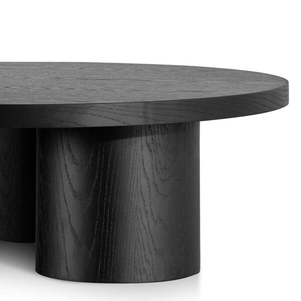 CF6417 CN Damian 100cm Wooden Round Coffee Table Black 4