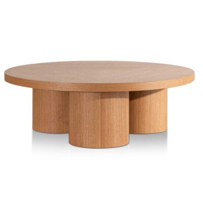 CF6418 CN Damian 100cm Wooden Round Coffee Table Natural 1