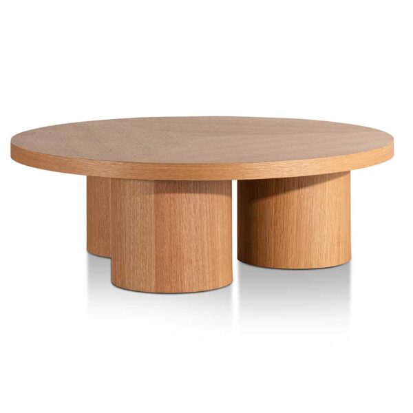 CF6418 CN Damian 100cm Wooden Round Coffee Table Natural 3