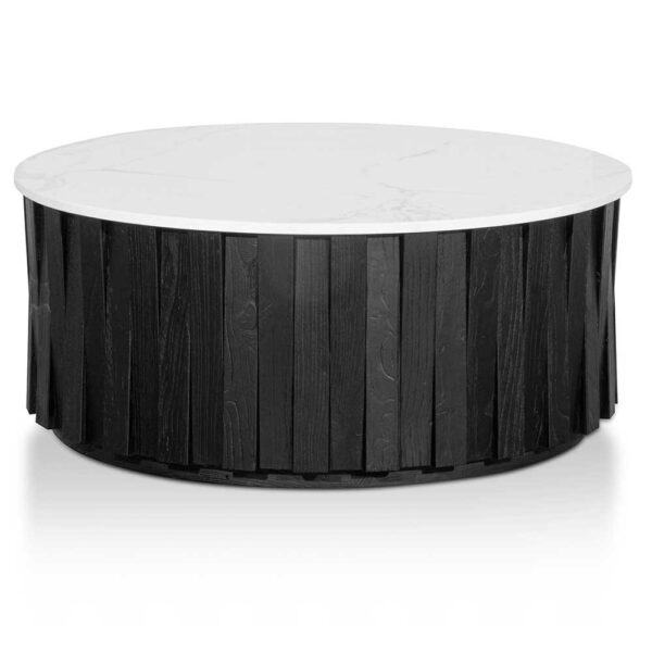 CF6478 NI Tulisa Round Marble Coffee Table Black 1