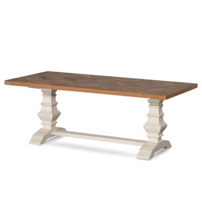 CF6499 VN Derek 1.2m Coffee Table White With Natural Top 2