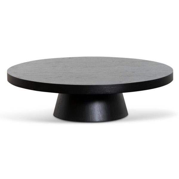 CF6604 CN 1.1m Round Coffee Table Black Oak 2