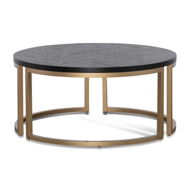 CF6732 VN Round Coffee Table Peppercorn and Brass 1