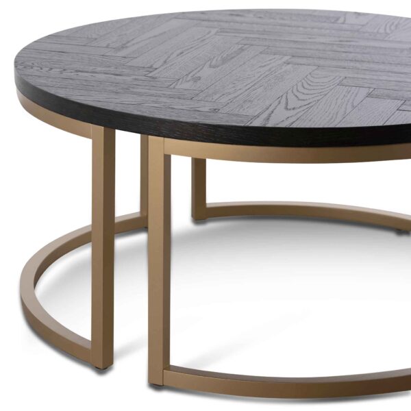 CF6732 VN Round Coffee Table Peppercorn and Brass 8