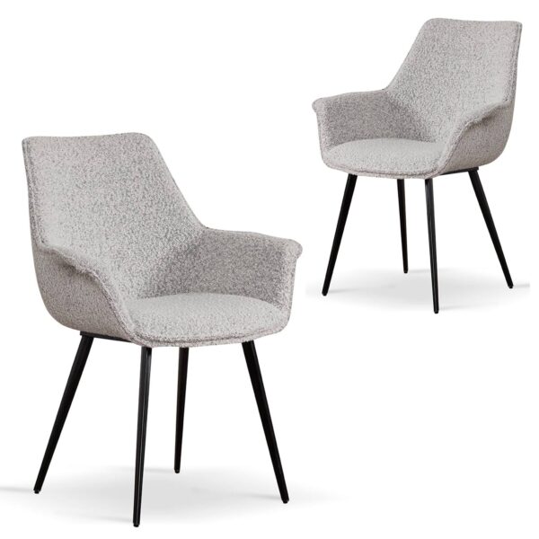 DC6876 SEx2 Set of 2 Dining Chair Charcoal Boucle 2 6b6ac141 c046 475c 987d c82f958bdc1c