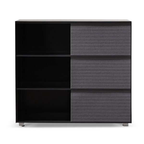 DT6548 SN Winford Inter Layered Black Storage Cabinet Grey Doors 1