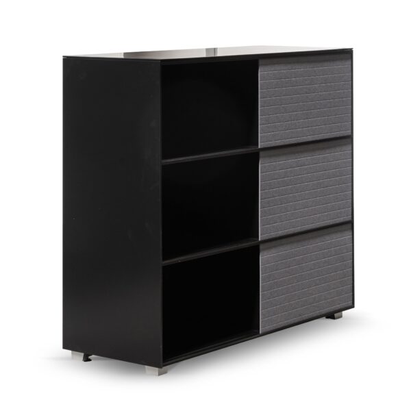 DT6548 SN Winford Inter Layered Black Storage Cabinet Grey Doors 10