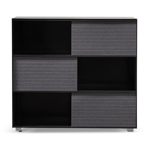DT6548 SN Winford Inter Layered Black Storage Cabinet Grey Doors 2