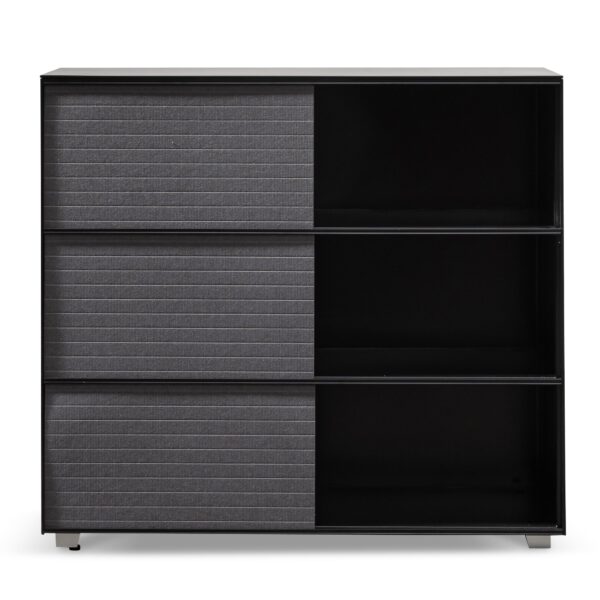DT6548 SN Winford Inter Layered Black Storage Cabinet Grey Doors 3
