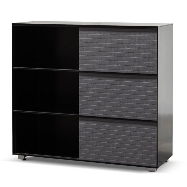 DT6548 SN Winford Inter Layered Black Storage Cabinet Grey Doors 4
