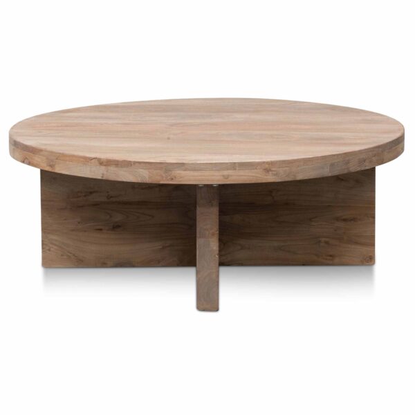 DT6563 Ramona 100cm Reclaimed Core Round Coffee Table Natural Thick Base 1