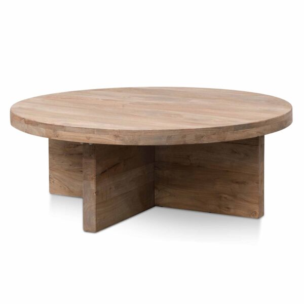 DT6563 Ramona 100cm Reclaimed Core Round Coffee Table Natural Thick Base 3