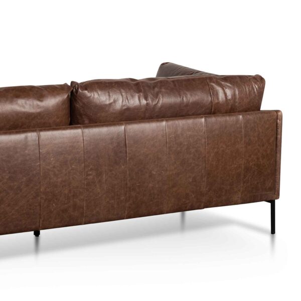 LC6434 KSO Emilis 4 Seater Right Chaise Leather Sofa Dark Brown 10