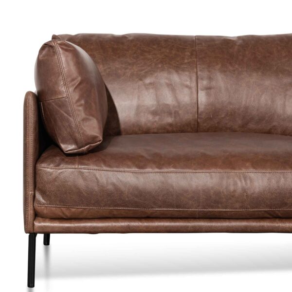 LC6434 KSO Emilis 4 Seater Right Chaise Leather Sofa Dark Brown 6
