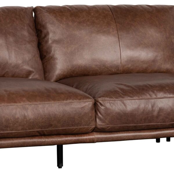 LC6434 KSO Emilis 4 Seater Right Chaise Leather Sofa Dark Brown 8