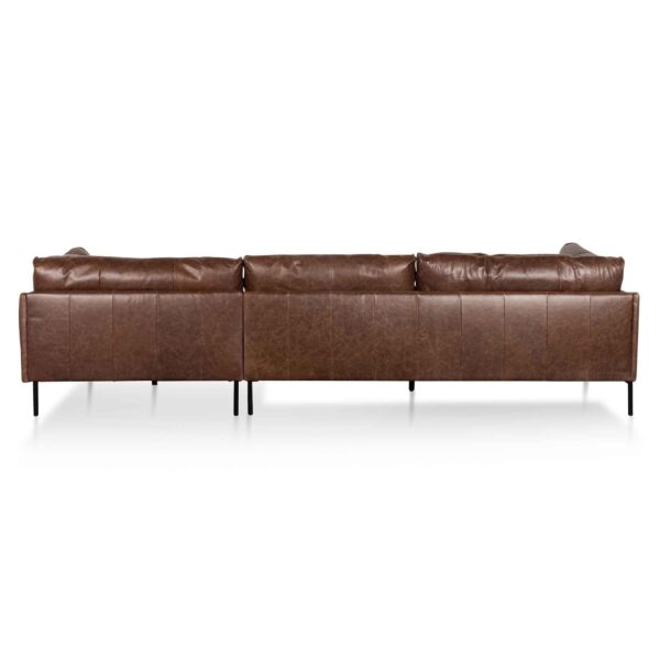 LC6434 KSO Emilis 4 Seater Right Chaise Leather Sofa Dark Brown 9