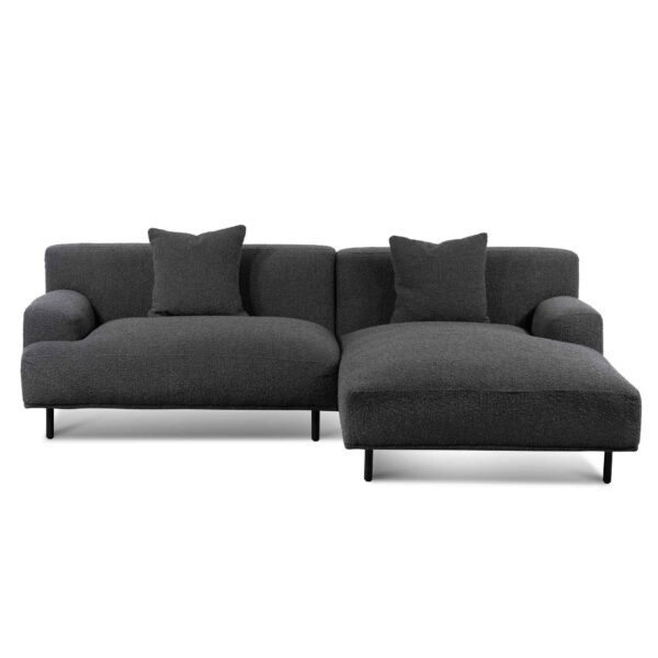 LC6645 CA Right Chaise Sofa Charcoal Boucle 1