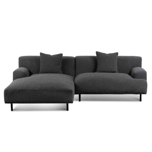 LC6646 CA Left Chaise Sofa Charcoal Boucle 1