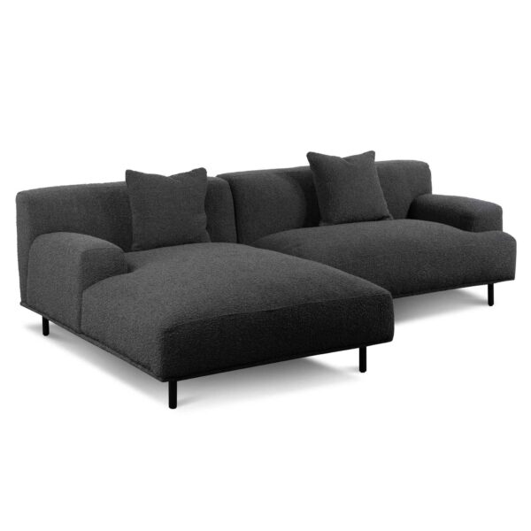 LC6646 CA Left Chaise Sofa Charcoal Boucle 3