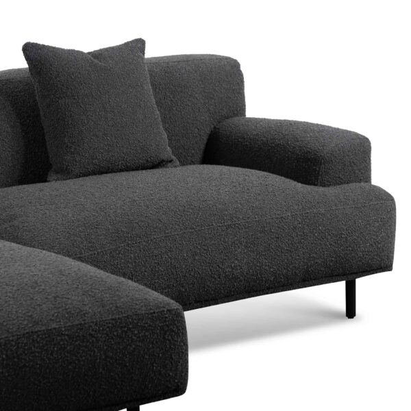 LC6646 CA Left Chaise Sofa Charcoal Boucle 4