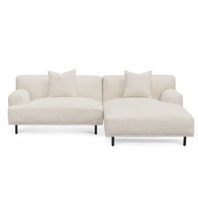 LC6647 CA Right Chaise Sofa Ivory White Boucle 1