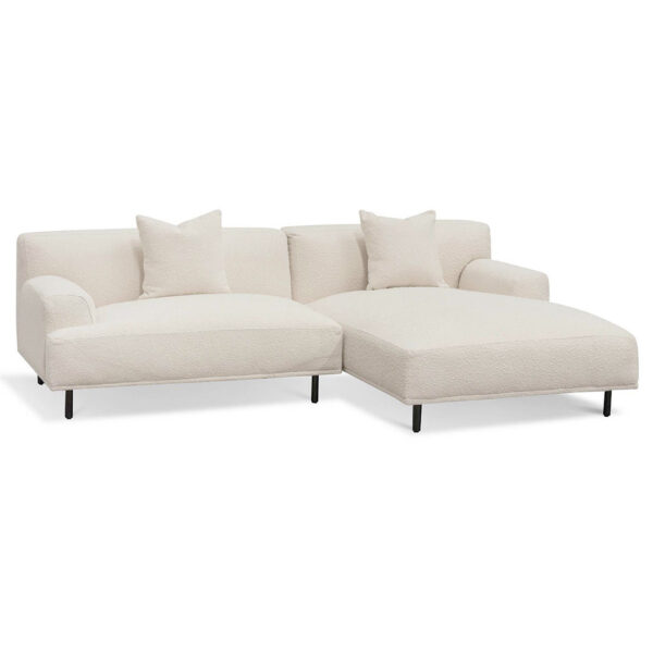 LC6647 CA Right Chaise Sofa Ivory White Boucle 2