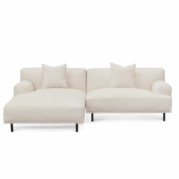 LC6648 CA Left Chaise Sofa Ivory White Boucle 1