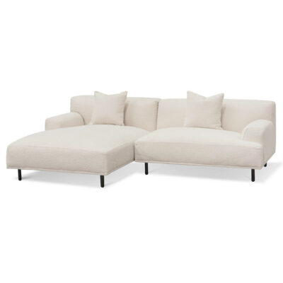 LC6648 CA Left Chaise Sofa Ivory White Boucle 2