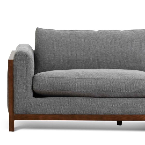 LC6655 KSO 3 Seater Fabric Sofa Graphite Grey with Walnut Frame 5